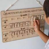 Tableau routine Montessori en bois personnalisé